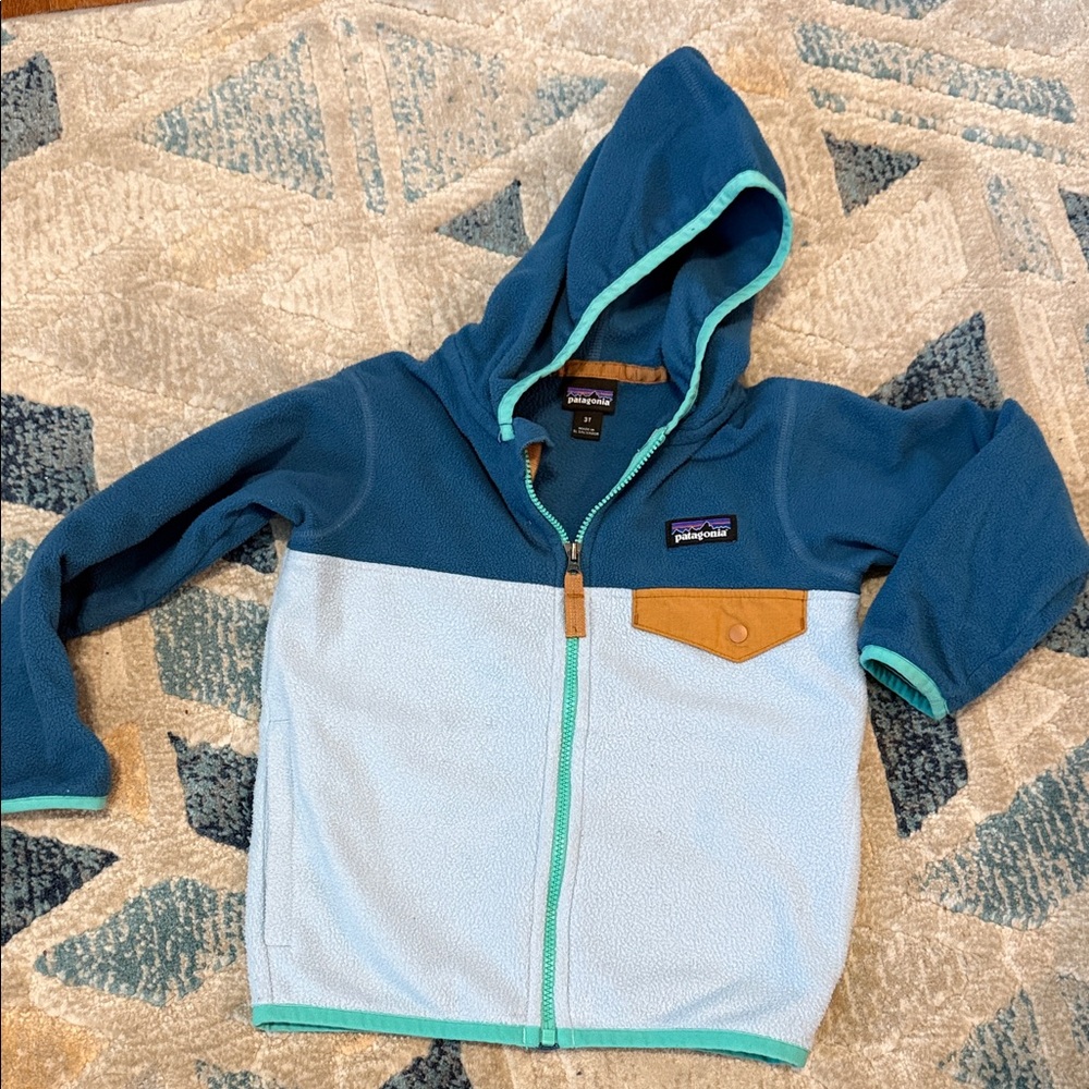 Patagonia Kids Micro D Snap fleeceTwo-Tone Blue